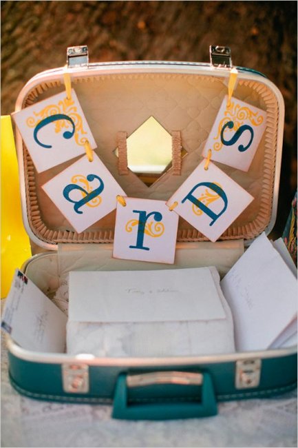 Свадебный аксессуар чемодан для открыток