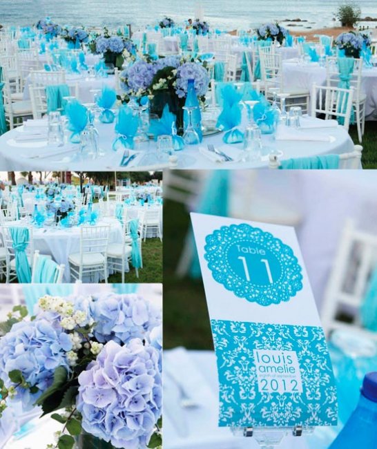 Нежность и легкость свадьбы в голубом цвете