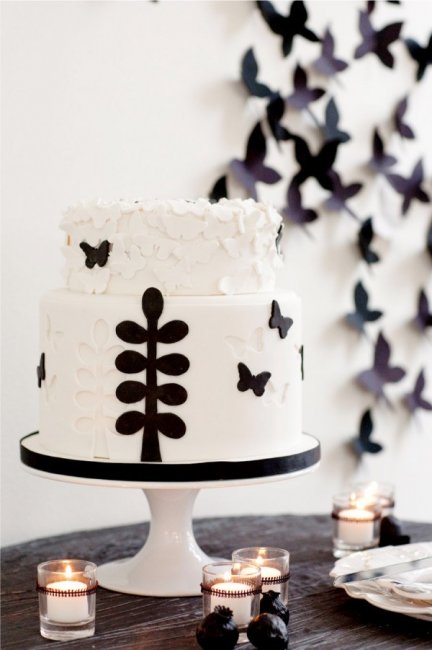 Торт для черно-белой свадьбы