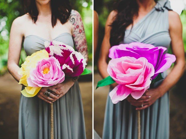 Бумажные цветы для подрружки невесты