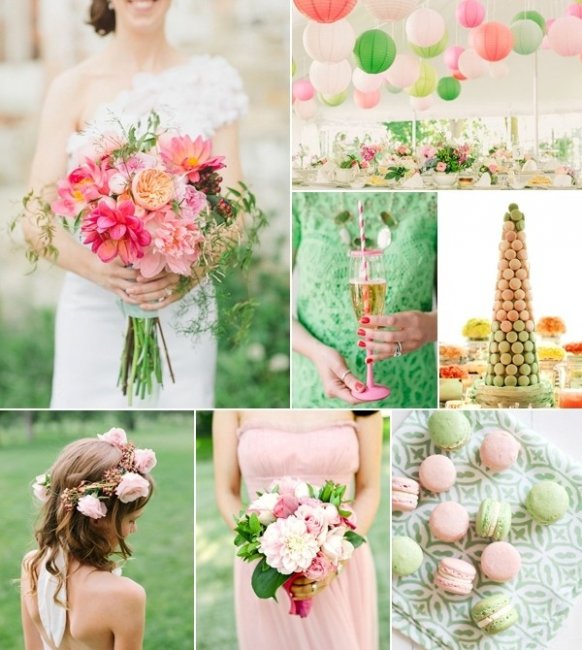 Свадьба в цвете розовый + зеленый