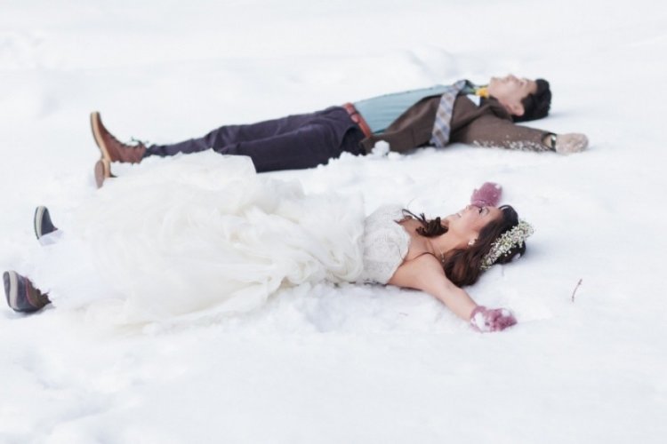 Свадебное фото зимой